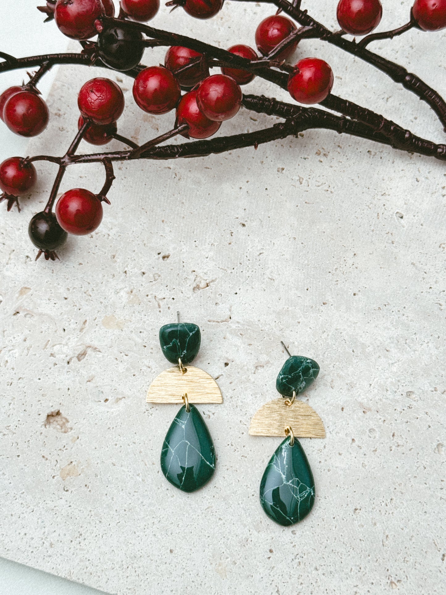 Faux stone green marble - F