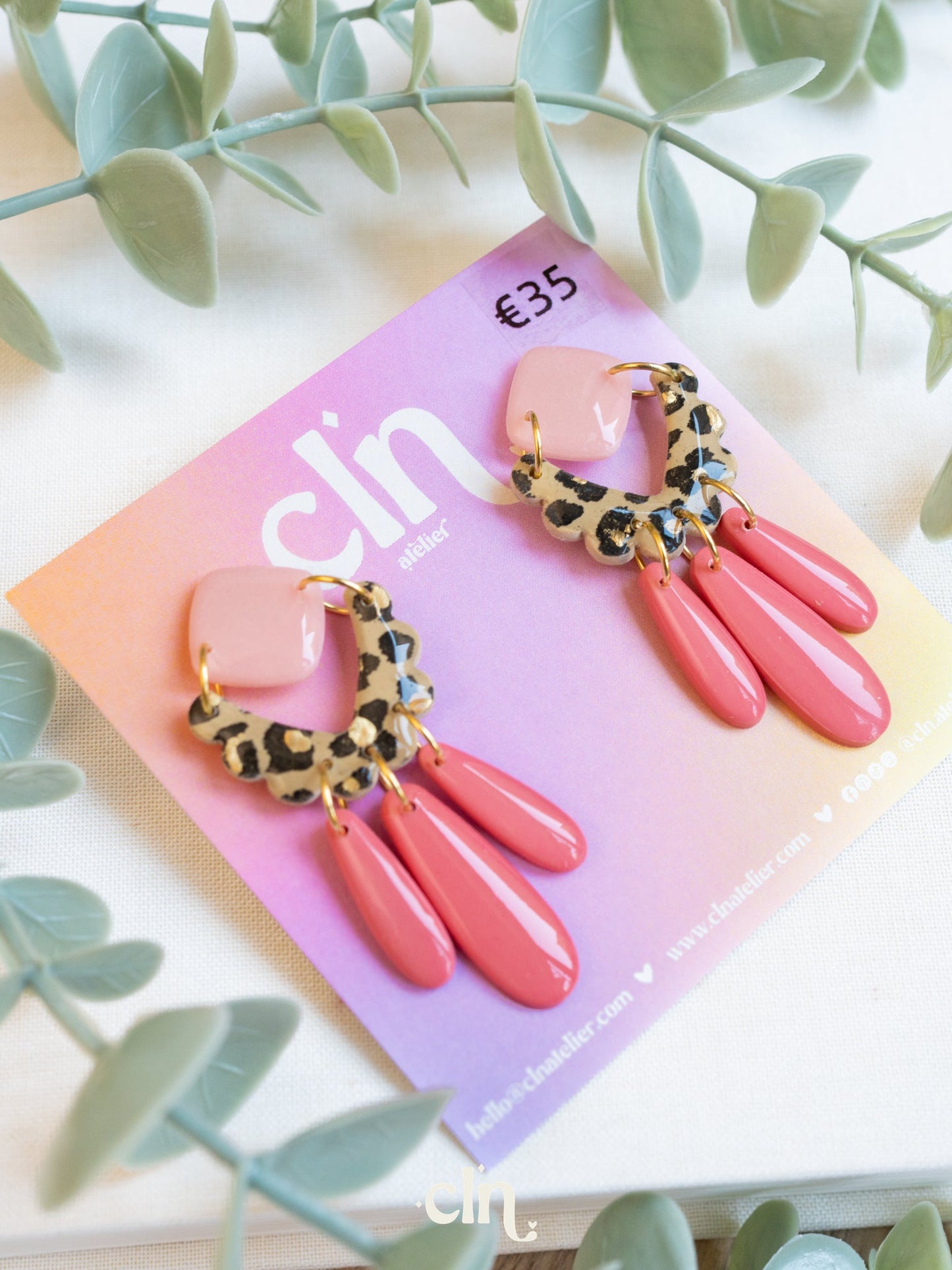 Leopard dangles - K - Earrings - CLN Atelier