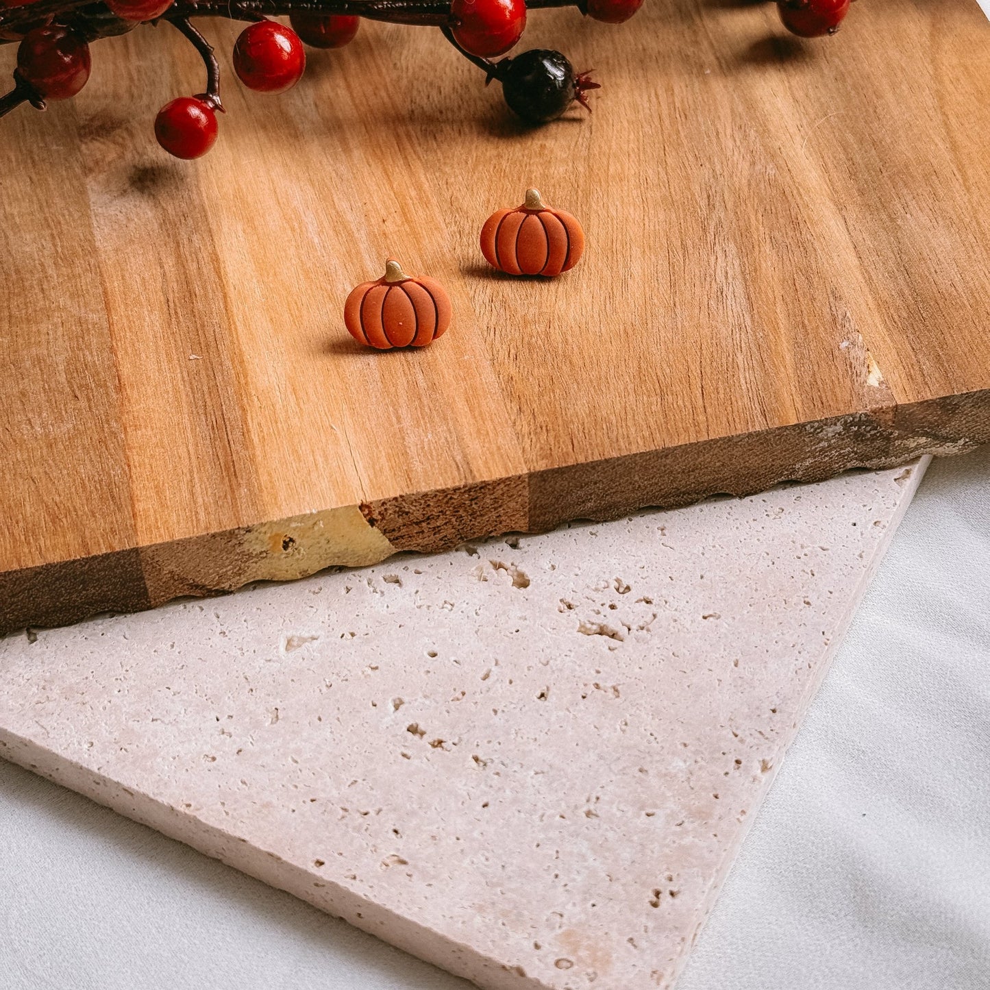 Pumpkin mini studs - Earrings - CLN Atelier