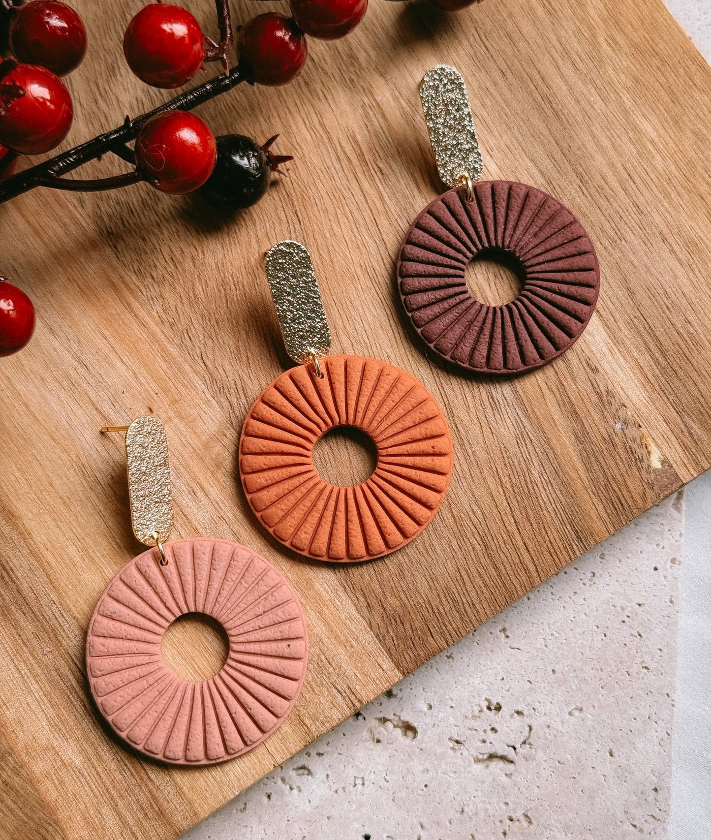 Round autumn dangles - Earrings - CLN Atelier