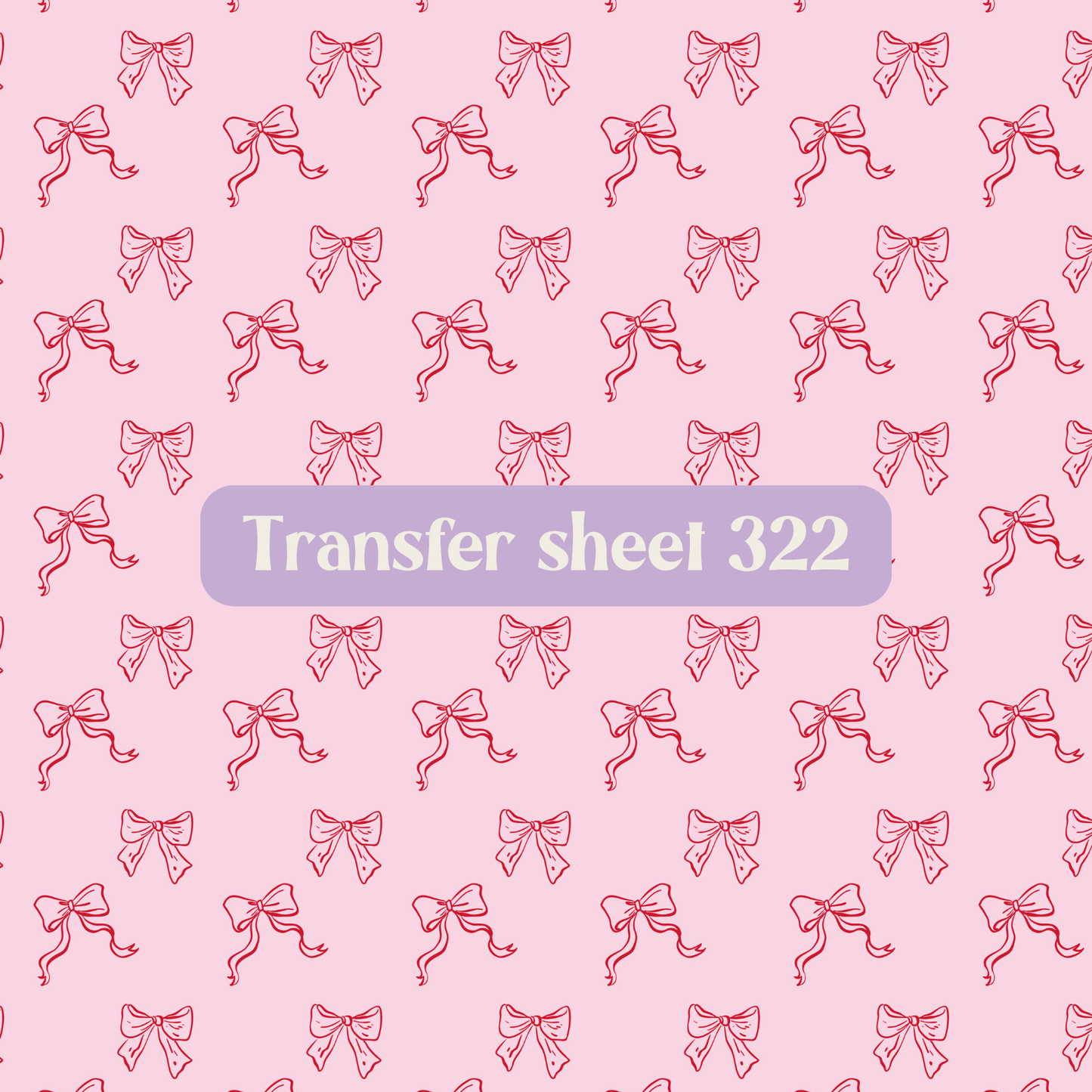 Transfer sheet 322 - Bows, red and pink, cute, coquette - Transfer paper - CLN Atelier