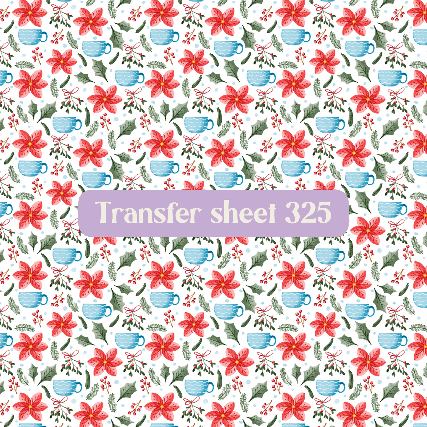 Transfer sheet 325 - Christmas, poinsettia, winter elements - Transfer paper - CLN Atelier