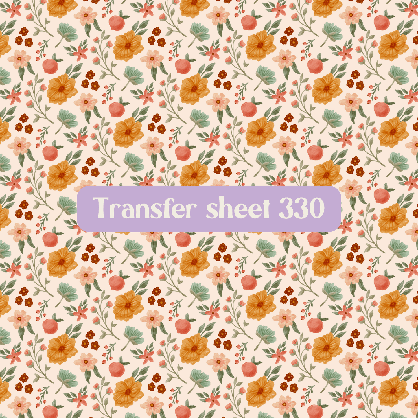 Transfer sheet 330 - Orange flowers - Transfer paper - CLN Atelier