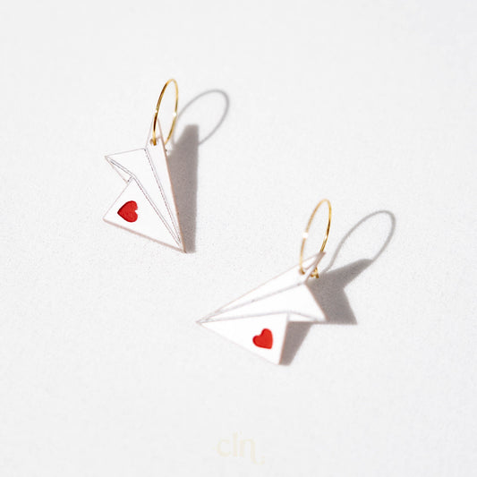 Two paper airplanes flying - 1989 Taylor Swift earrings - Earrings - CLN Atelier