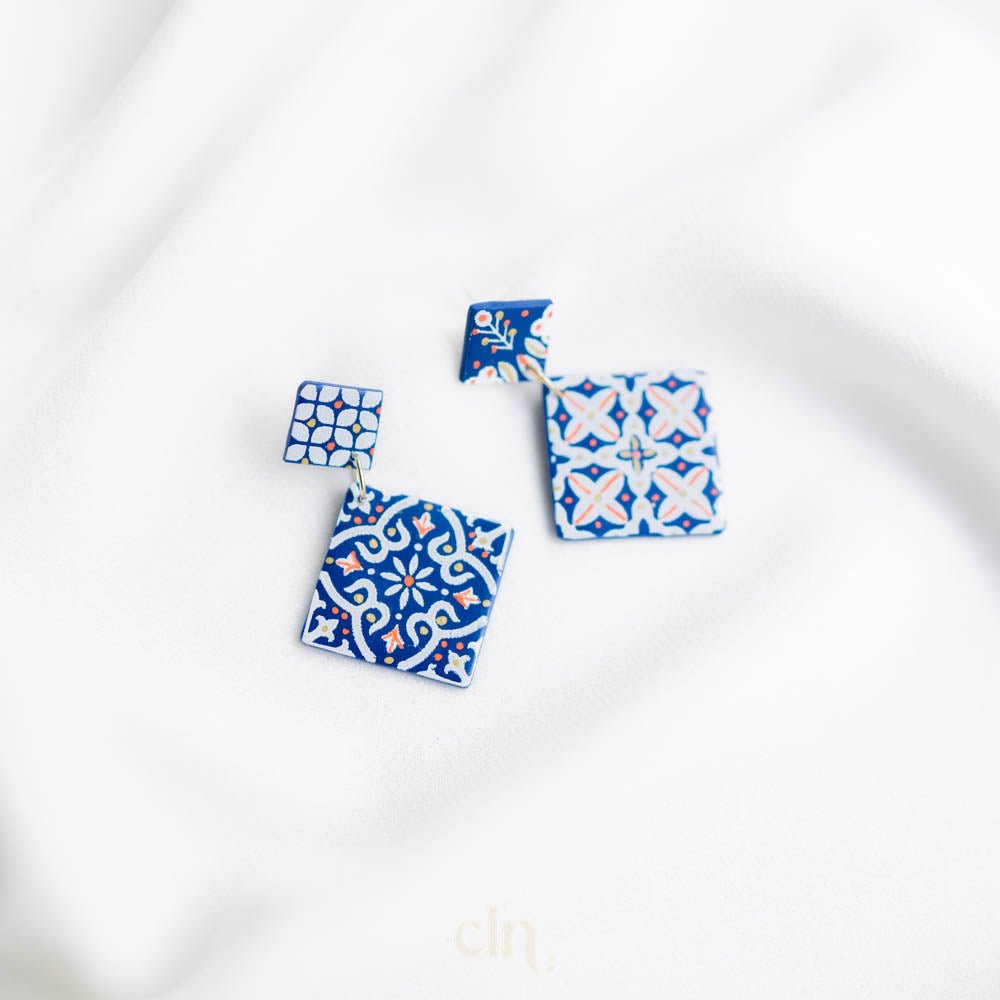 Azulejos tiles 1 - Earrings - CLN Atelier