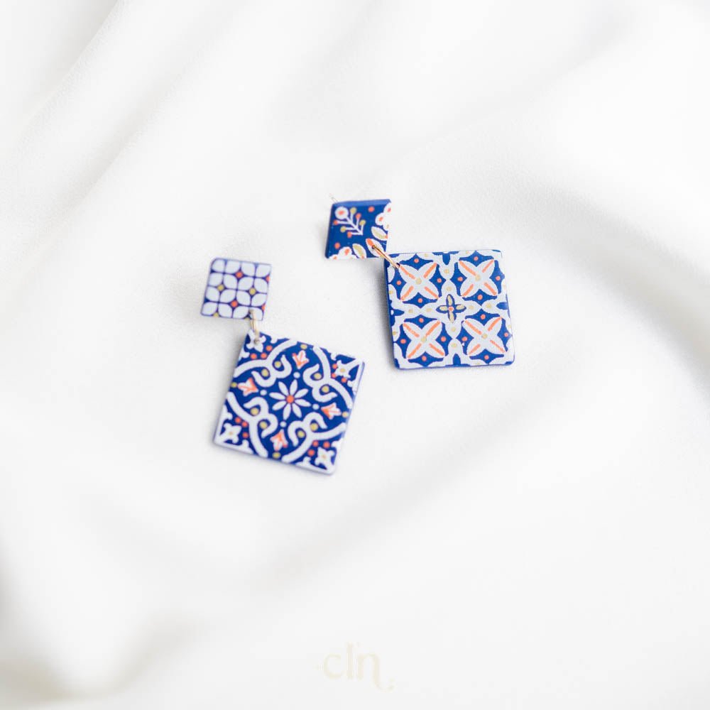 Azulejos tiles 1 - Earrings - CLN Atelier
