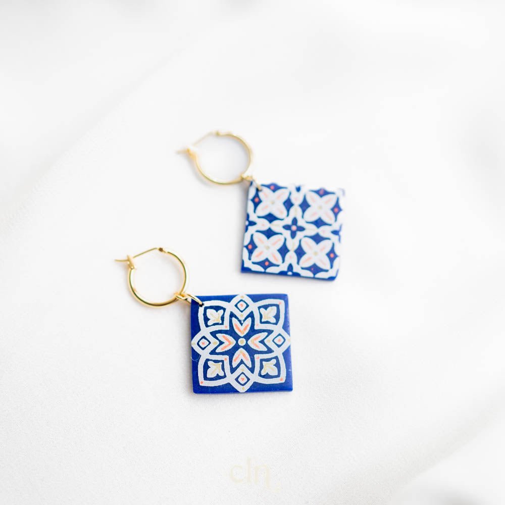 Azulejos tiles 10 - Earrings - CLN Atelier