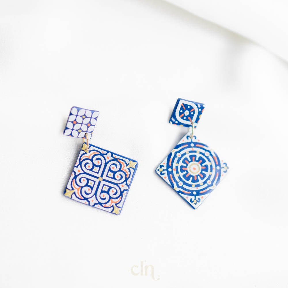 Azulejos tiles 8 - Earrings - CLN Atelier