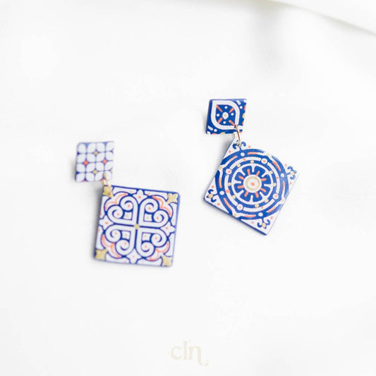 Azulejos tiles 8 - Earrings - CLN Atelier