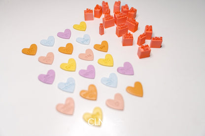 Candy Heart Text Mini Stamp - clay stamp - CLN Atelier