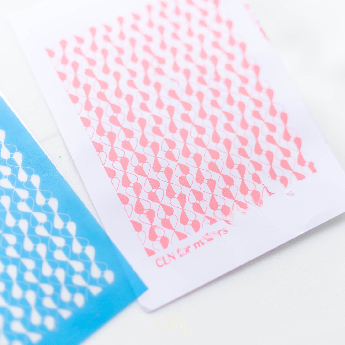 Checked hearts silk screen - Silk screen - CLN Atelier