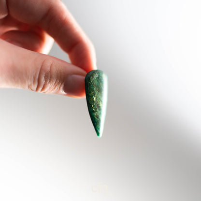 Faux green marble statement studs - Earrings - CLN Atelier