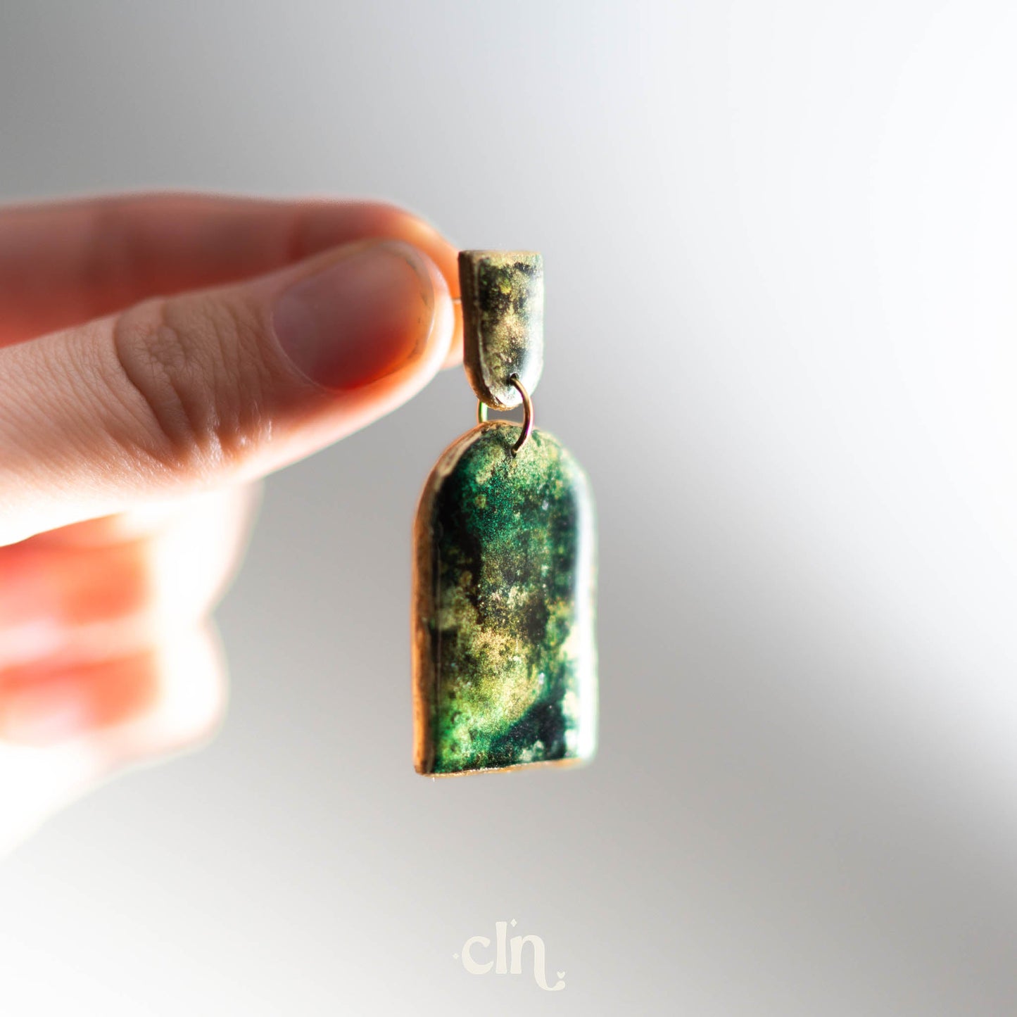 Faux marble arches with gold accents - Earrings - CLN Atelier