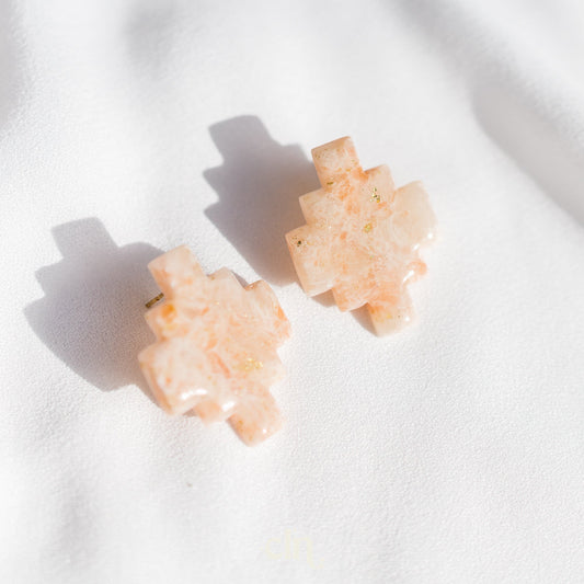 Faux rose quartz - Earrings - CLN Atelier