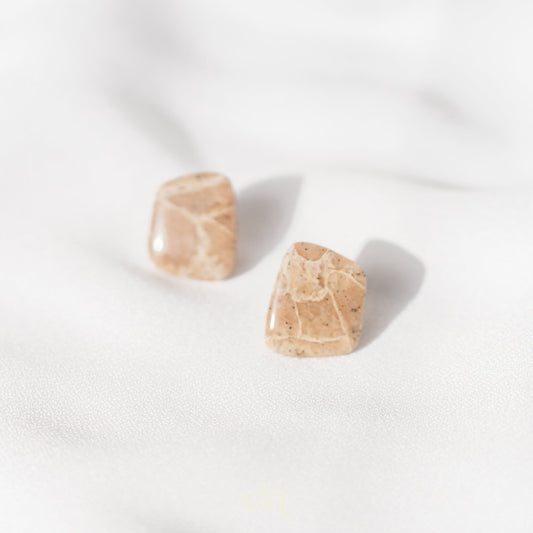 Faux rose quartz - Earrings - CLN Atelier