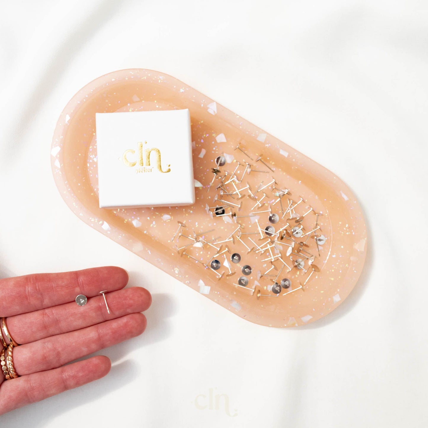 Flat earring post stainless steel - CLN Atelier