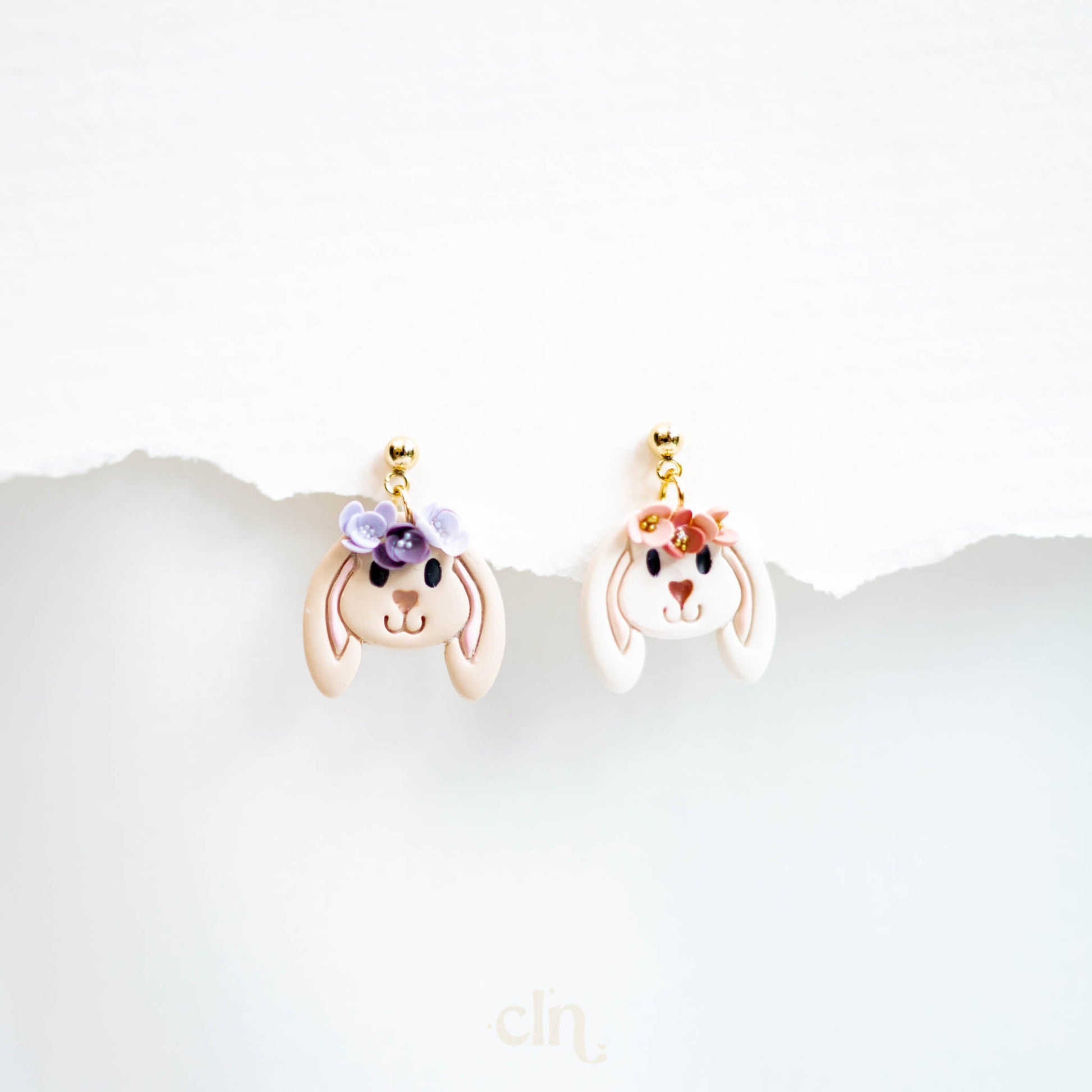 Floral bunnies - Earrings - CLN Atelier