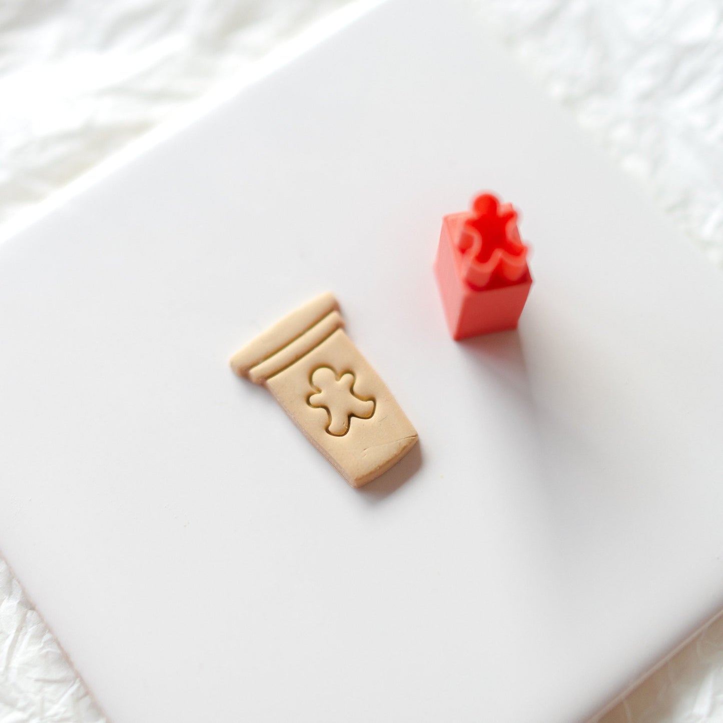 Gingerbread Man Mini Stamp - clay stamp - CLN Atelier