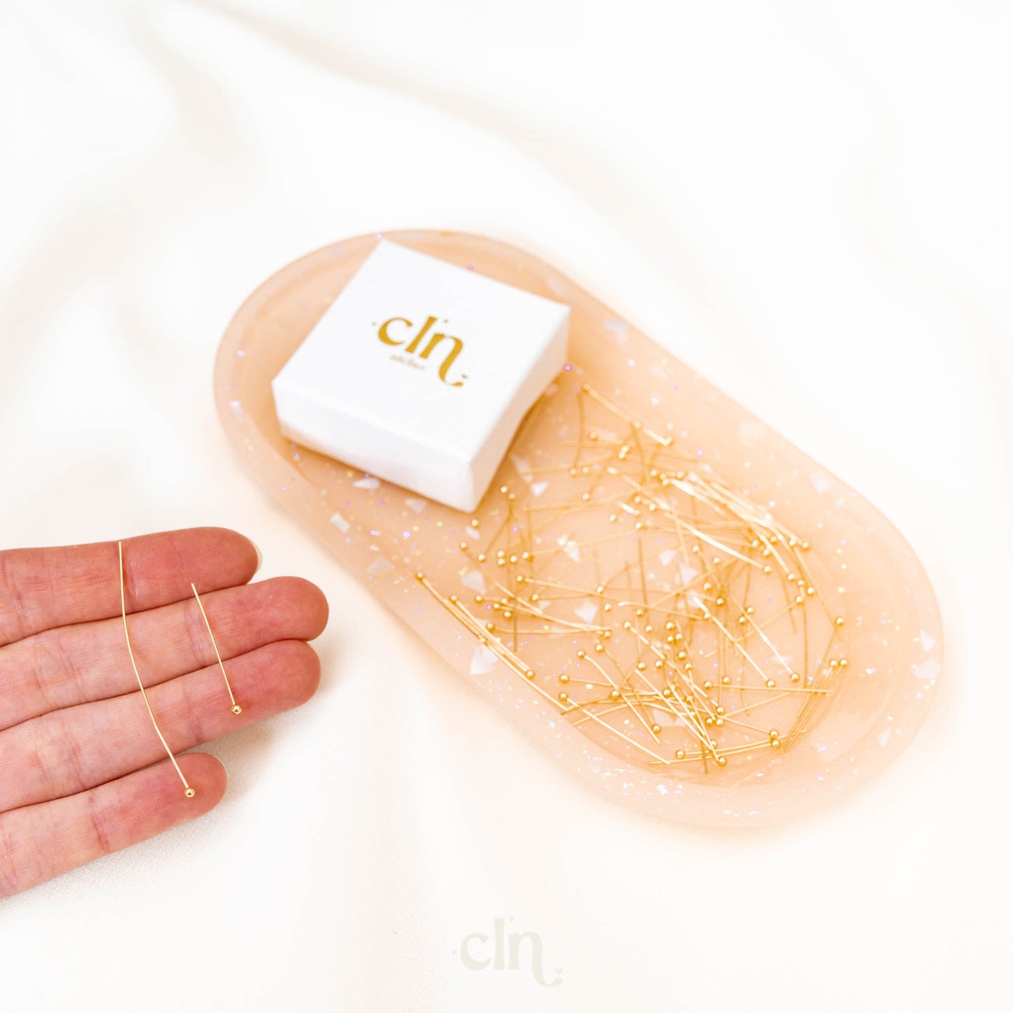 Head pin 18K gold plated 25/50mm - Earring findings - CLN Atelier