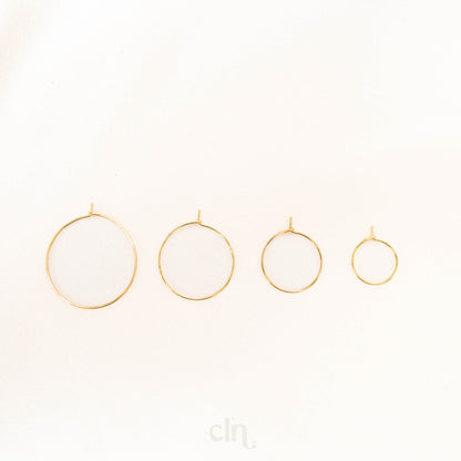 Hoop earrings 15/20/25/30mm 18K gold plated - Earring findings - CLN Atelier