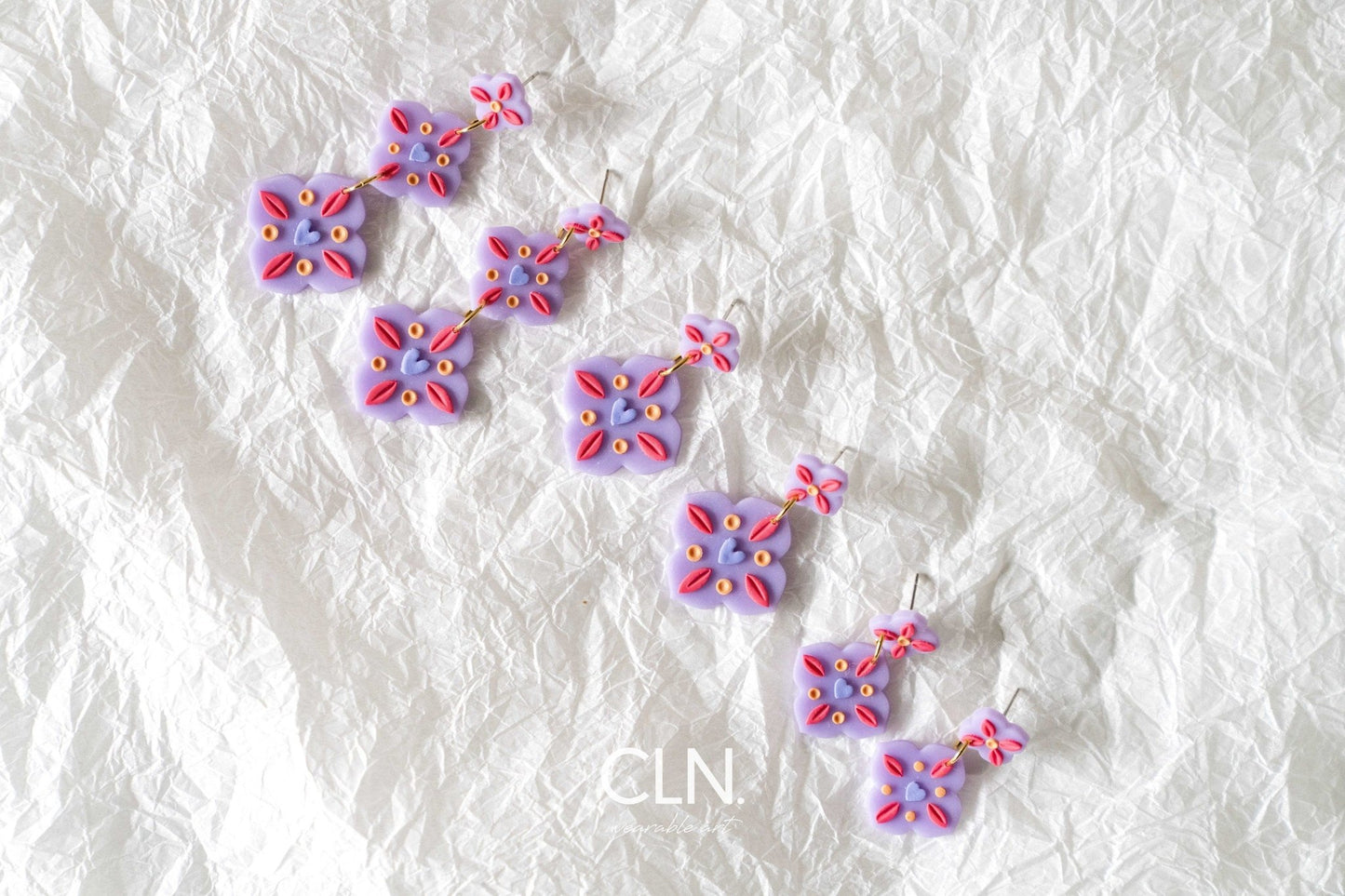 Lilac Tiles - Earrings - CLN Atelier
