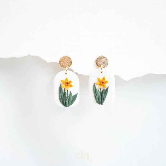 Narcissus - Paaslelie - Earrings - CLN Atelier