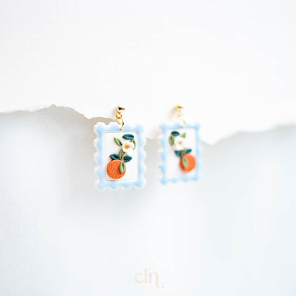 Orange stamps - Earrings - CLN Atelier
