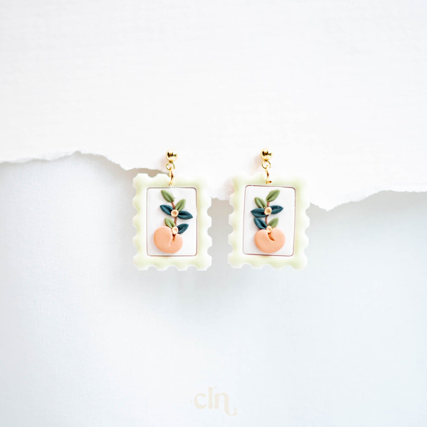 Peach stamps - Earrings - CLN Atelier