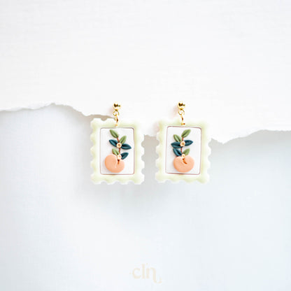 Peach stamps - Earrings - CLN Atelier