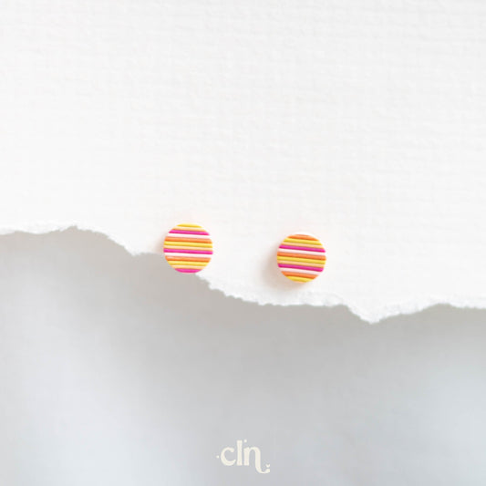Round striped studs - Earrings - CLN Atelier