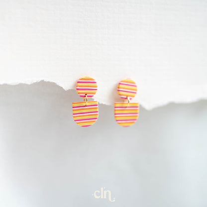 Small striped dangles - Earrings - CLN Atelier