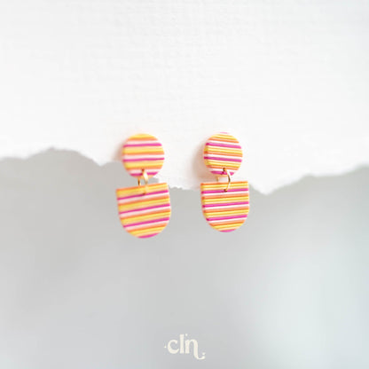 Small striped dangles - Earrings - CLN Atelier