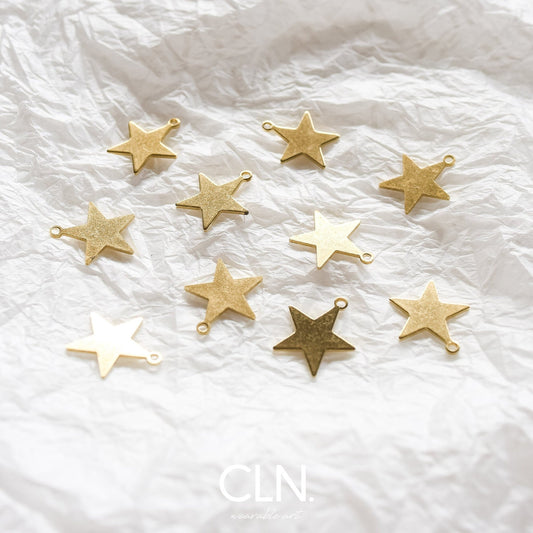 Star Charm 10 Pieces - Brass charm - CLN Atelier