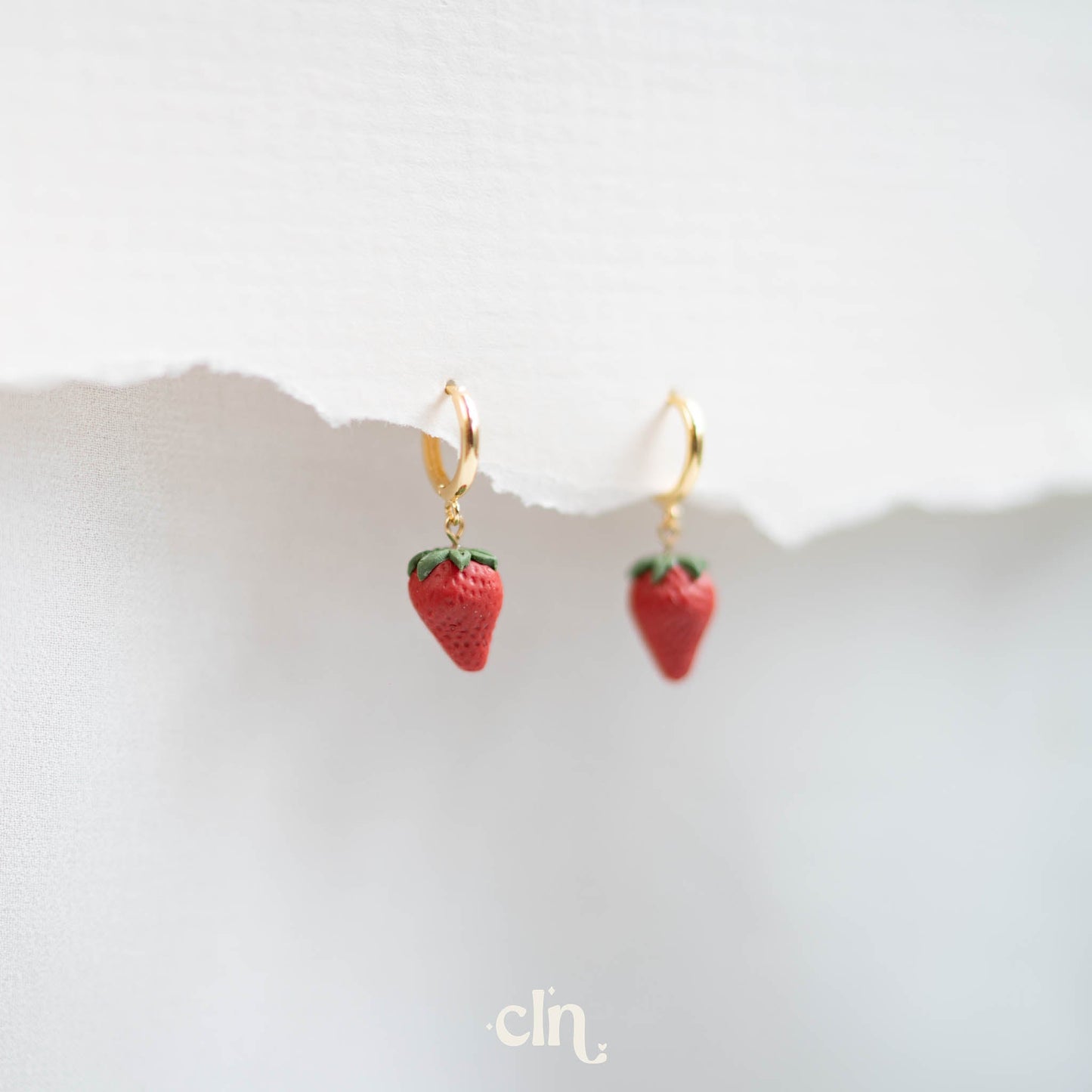 Strawberry hoops - Earrings - CLN Atelier