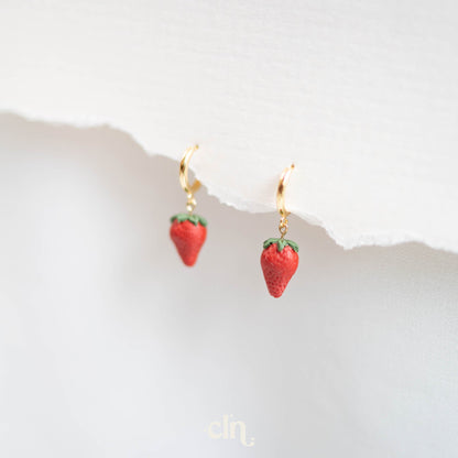 Strawberry hoops - Earrings - CLN Atelier