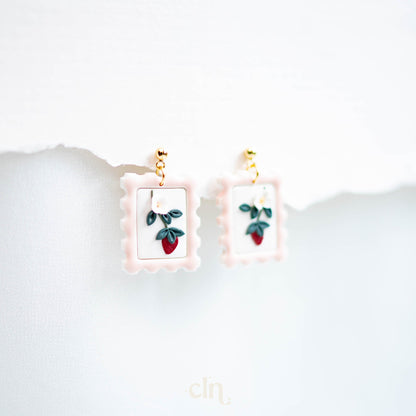 Strawberry stamps - Earrings - CLN Atelier