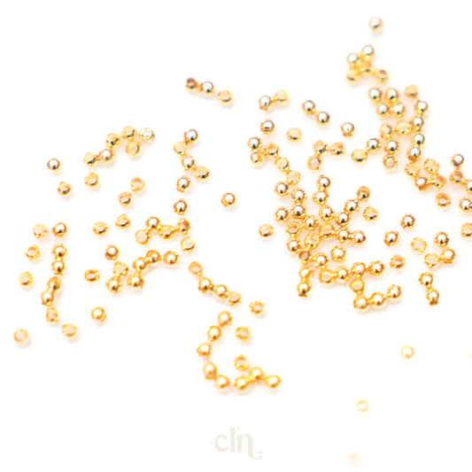 2mm spacer beads 18K gold plated - CLN Atelier