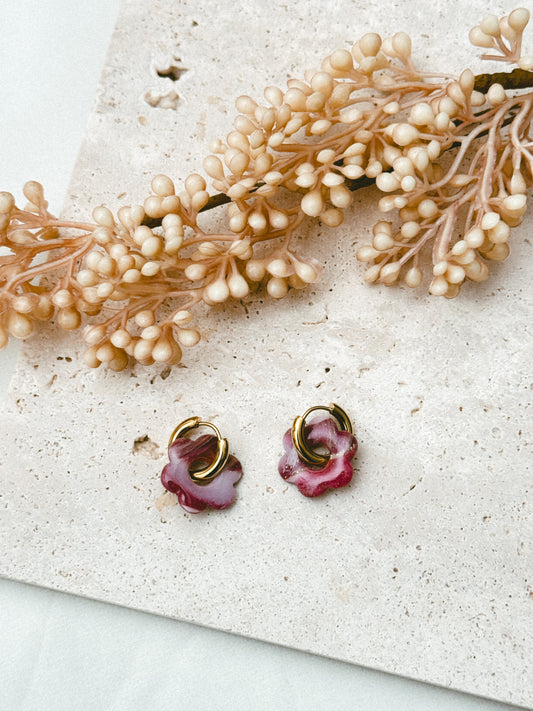 Faux stone burgundy - A