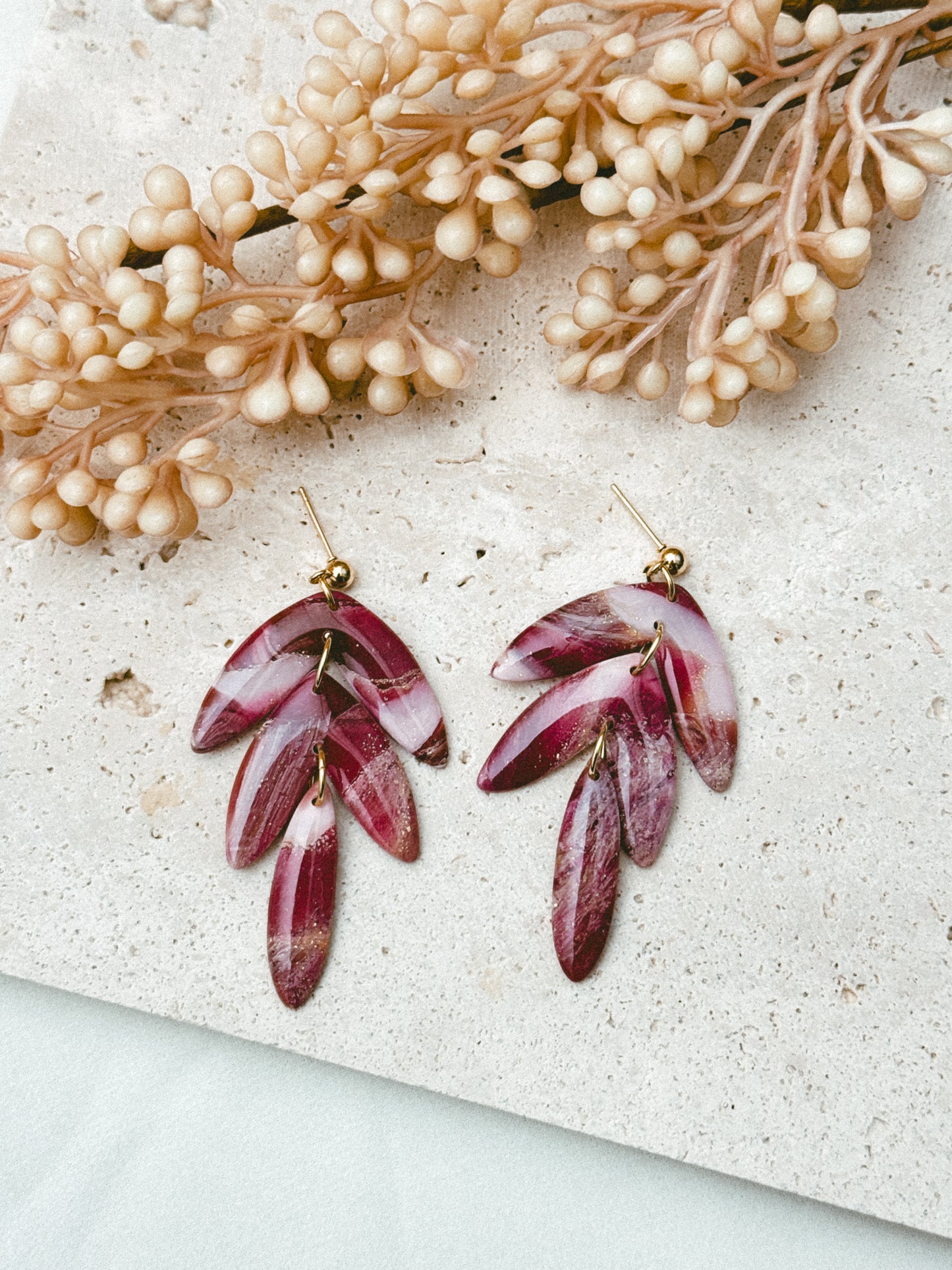 Faux stone burgundy - B