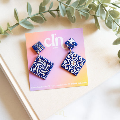 Azulejos tiles 1 - Earrings - CLN Atelier