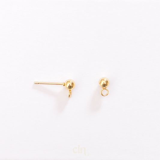 Ball posts 24K gold plated - Earring findings - CLN Atelier