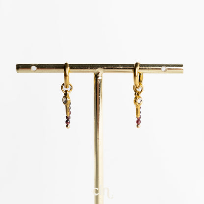 Beaded hoops with keys - Earrings - CLN Atelier