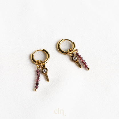 Beaded hoops with keys - Earrings - CLN Atelier