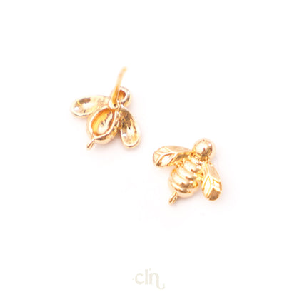 Bee stud 10mm 14K gold plated - Earring findings - CLN Atelier