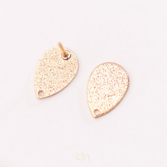 Drop speckled stud 14K gold plated - Earring findings - CLN Atelier