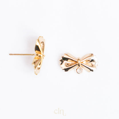 Farfalle bow stud 18K gold plated - Earring findings - CLN Atelier