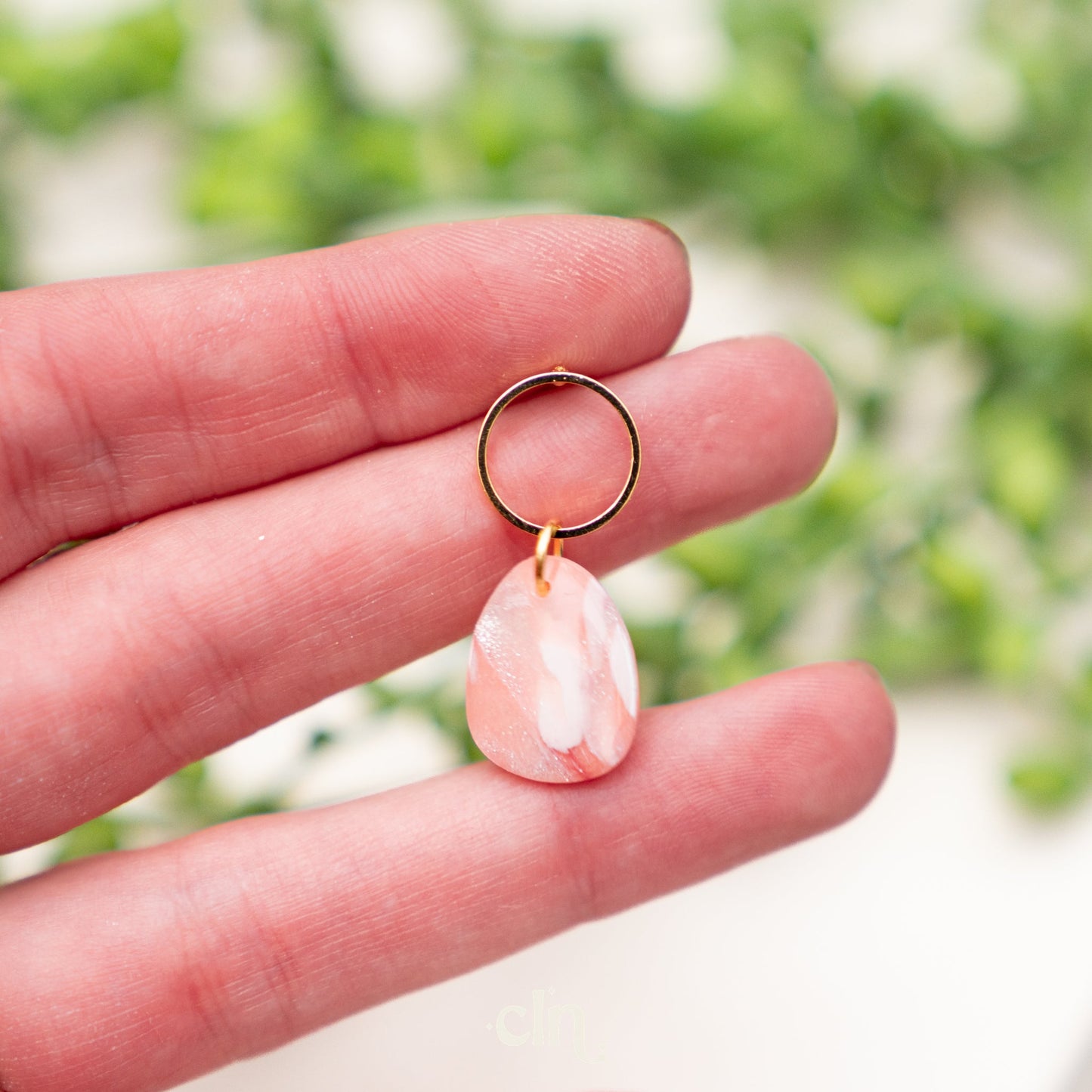 Faux stone dangle - Cotton candy A - Earrings - CLN Atelier