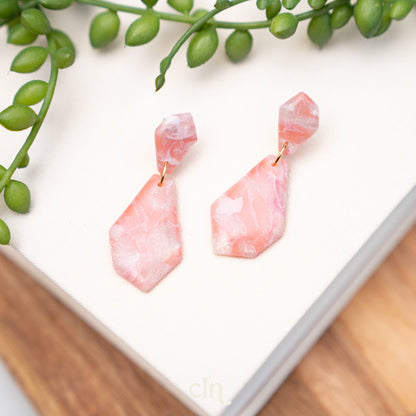 Faux stone dangle - Cotton candy F - Earrings - CLN Atelier