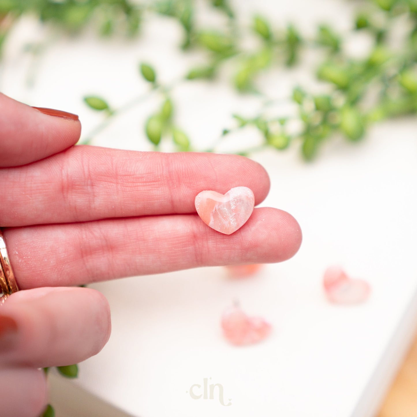 Faux stone heart studs - Cotton candy B - Earrings - CLN Atelier