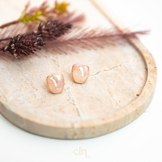 Faux stone stud - Fall H - Earrings - CLN Atelier